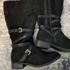 Knee high black boots